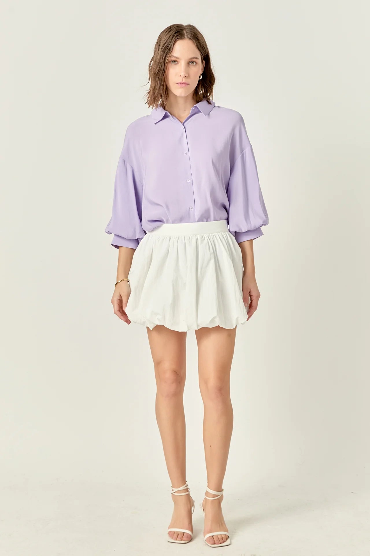 Balloon Sleeve Shirt Lilac