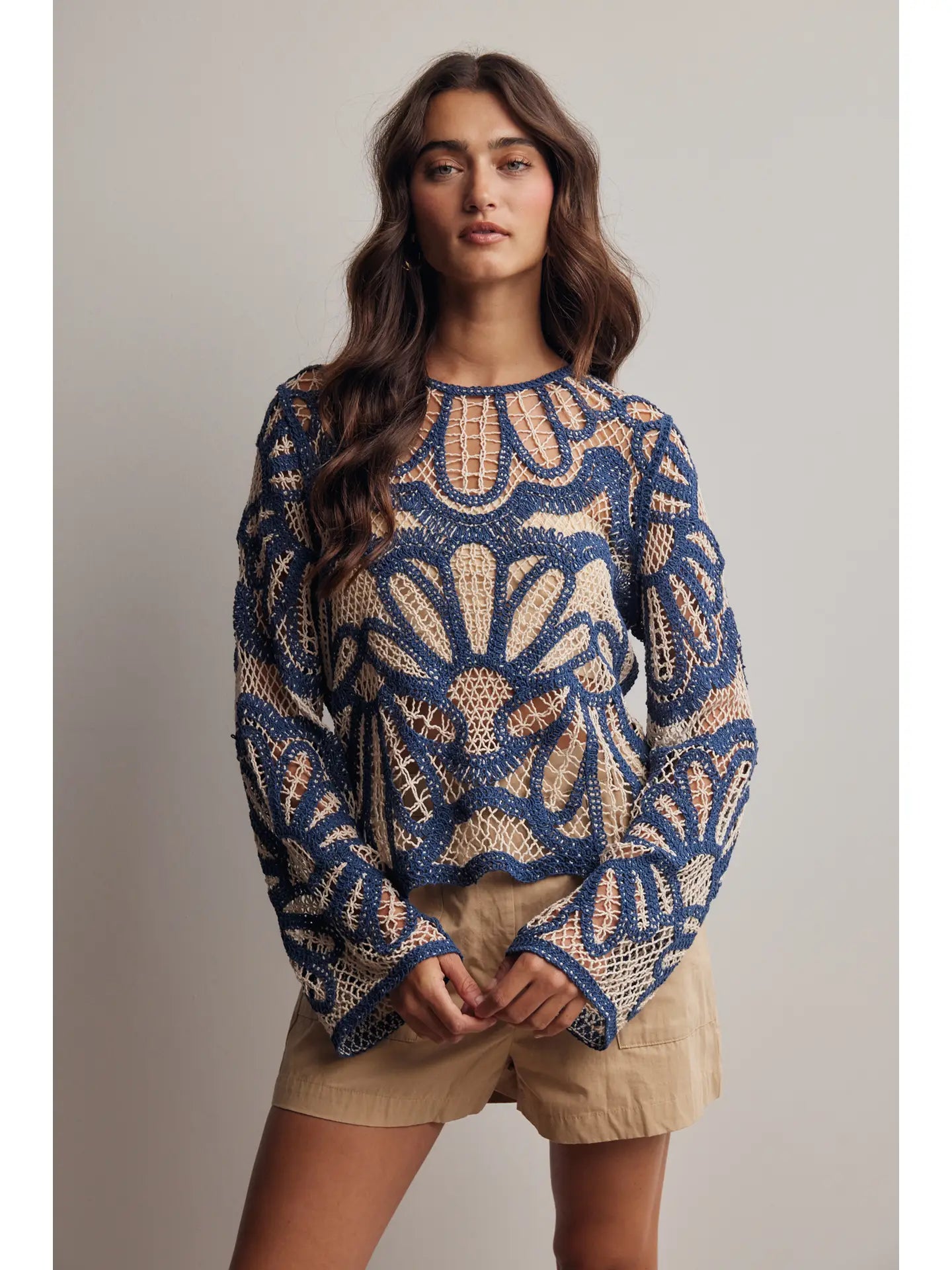 Crochet Floral Pattern Sweater