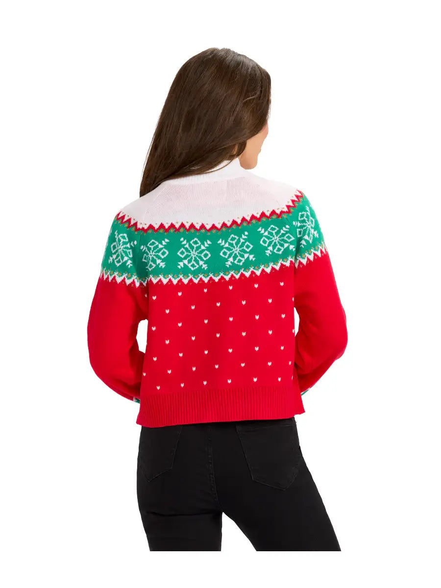 Merry Christmas Tassel Turtleneck Cropped