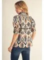 Puff Sleeve V-Neck Blouse