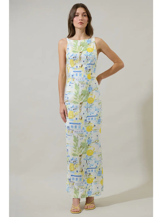 Bart Town Open Back Midi Dress