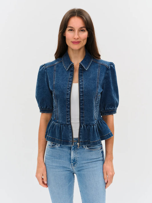 SIX FIFTY Delancey Denim Peplum Jacket
