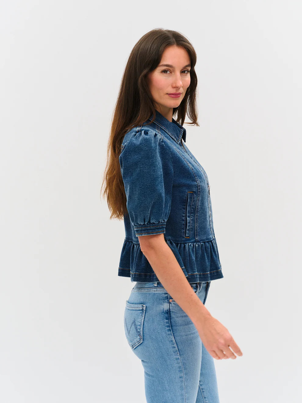 SIX FIFTY Delancey Denim Peplum Jacket