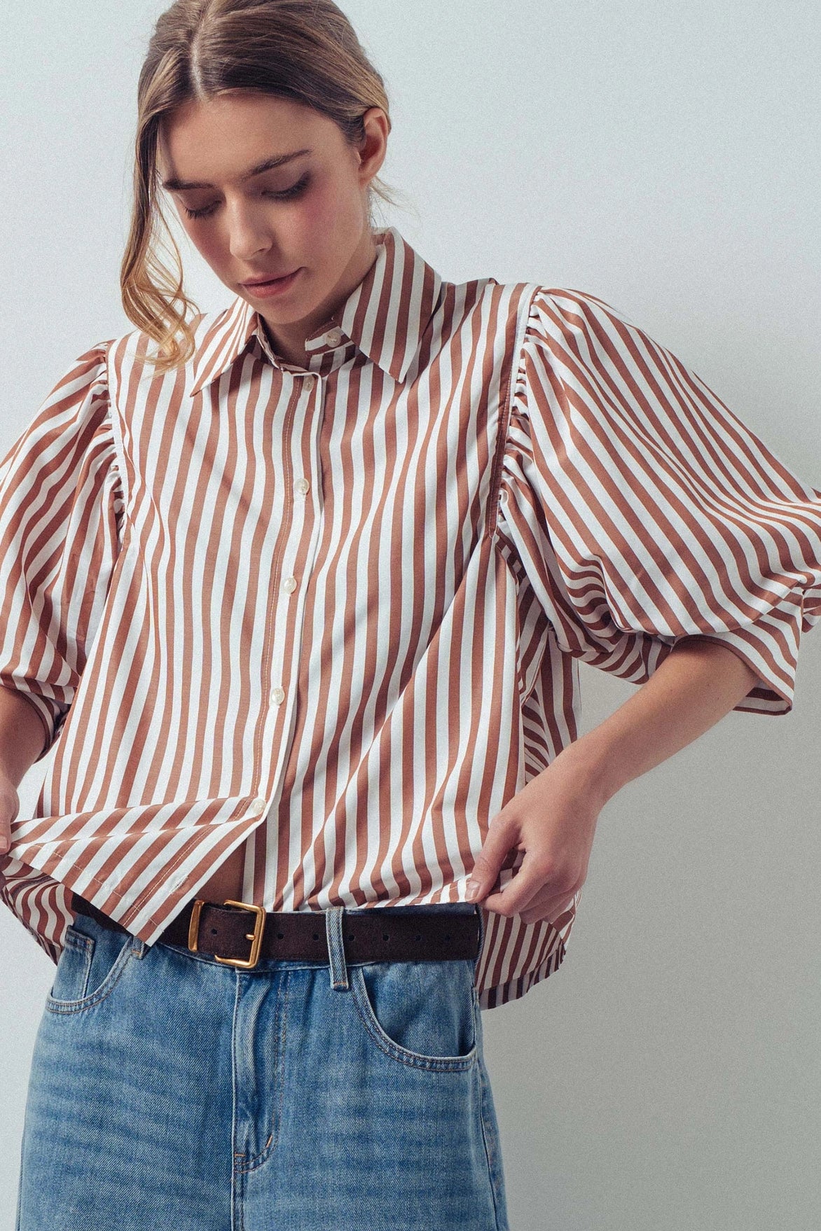 Drop Waist Puff Sleeve Blouse