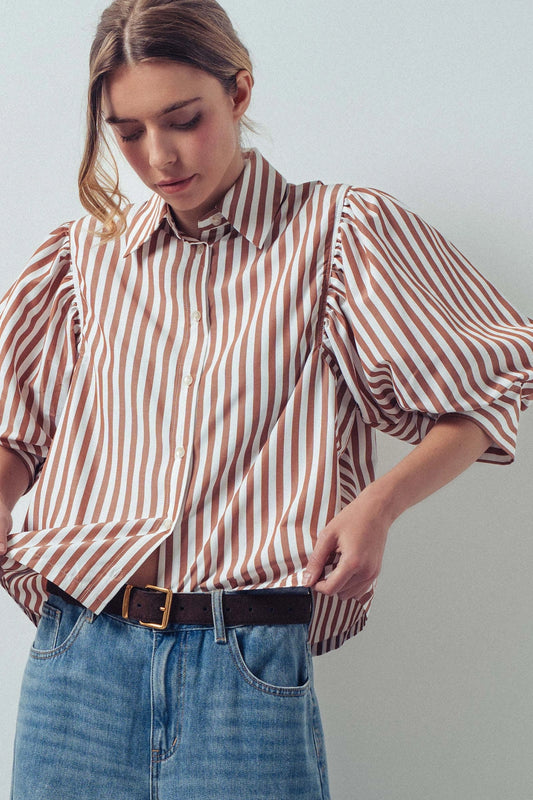 Drop Waist Puff Sleeve Blouse