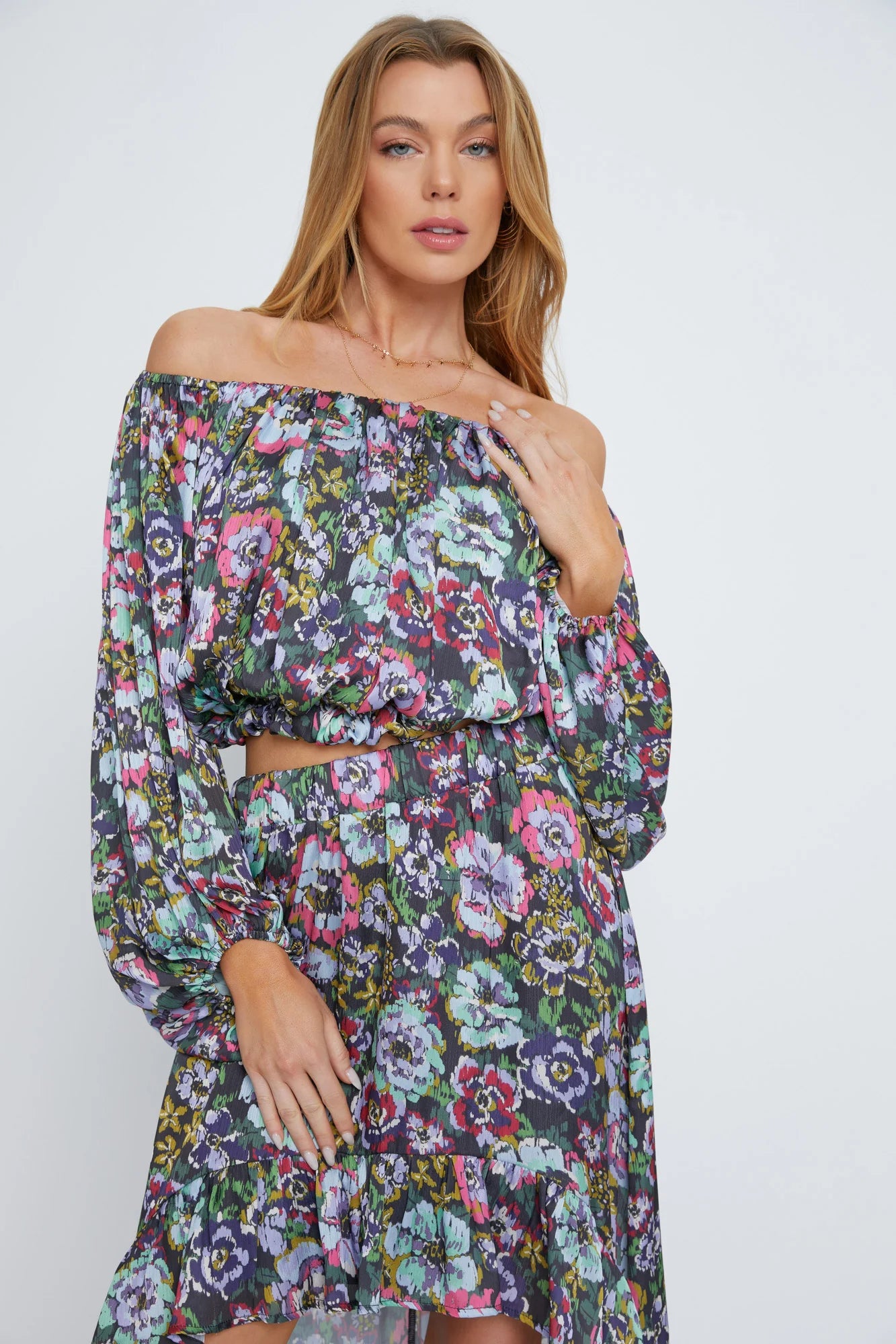 Meet Me in Santorini Amanda Top Dark Watercolor