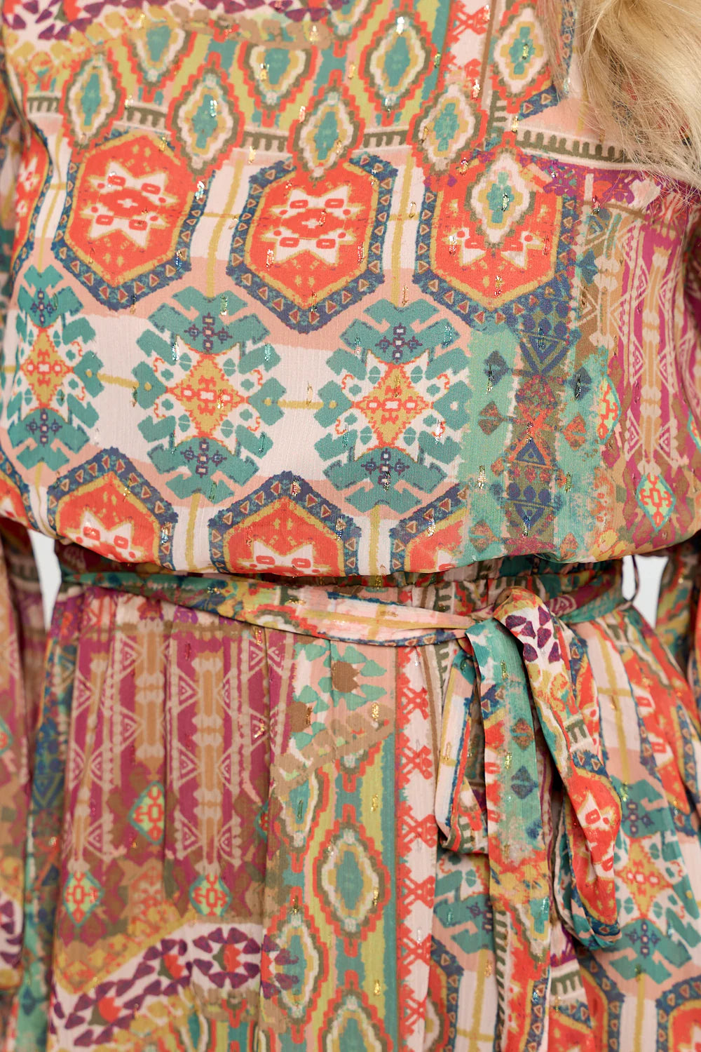 Meet me in Santorini Ancient Tapestry L/S Dress