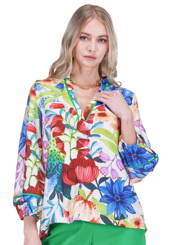 JADE Wild Botanica Trimmed Top