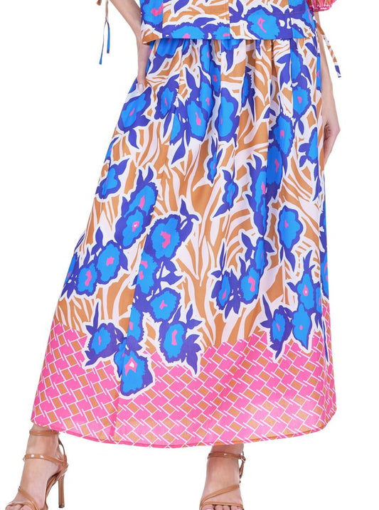 Joy Joy Savannah Bloom Maxi Skirt