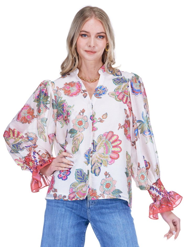 JADE V-Neck Blouse Briar Bloom
