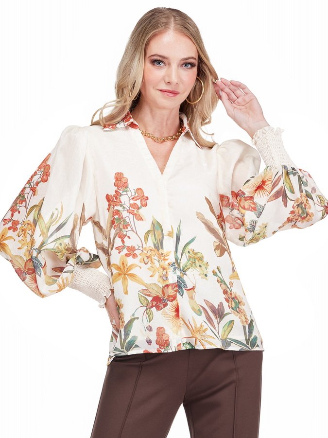 JADE V-Neck Blouse Wild Bloom