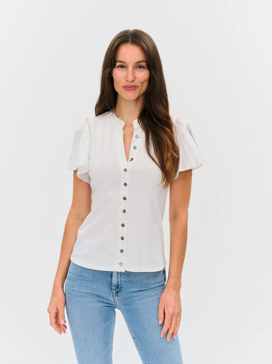 SIX FIFTY Maren Flutter Sleeve White