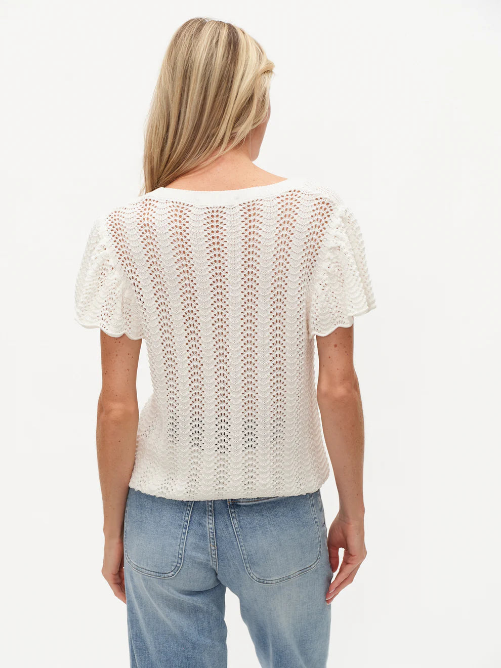 SIX FIFTY Flutter Sleeve Top White