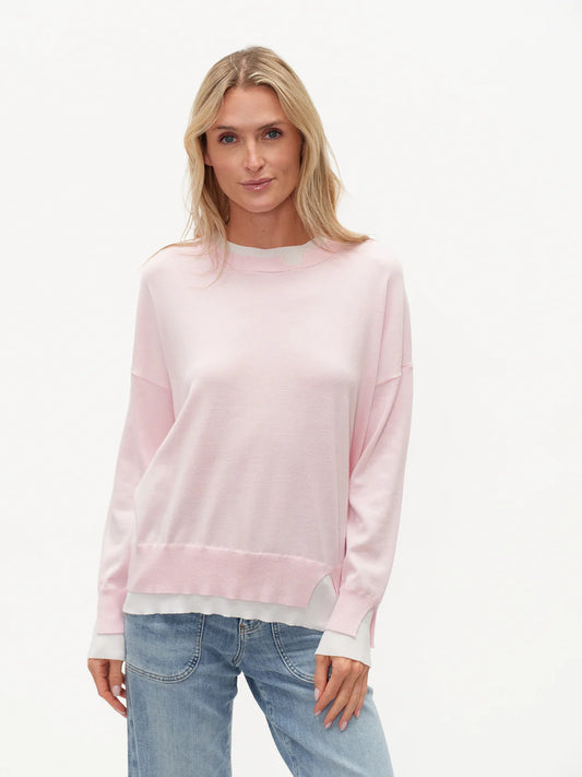 SIX FIFTY Double Hemmed Sweater Pink