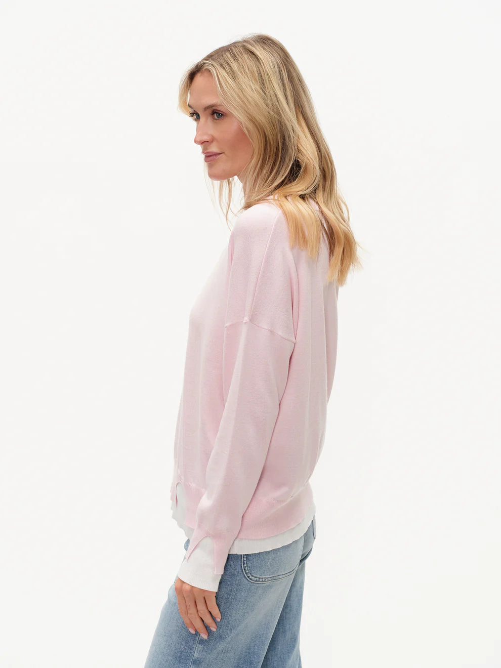 SIX FIFTY Double Hemmed Sweater Pink