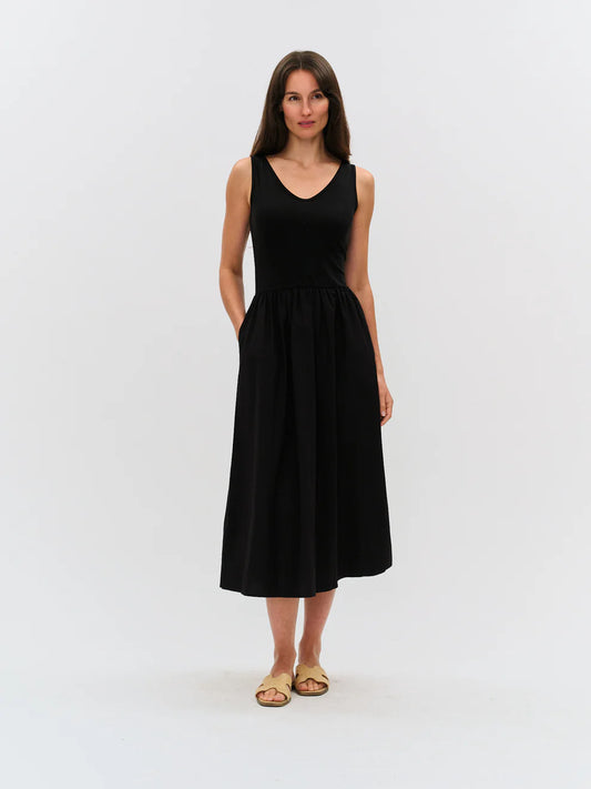 SIX FIFTY Poplin Dress Black