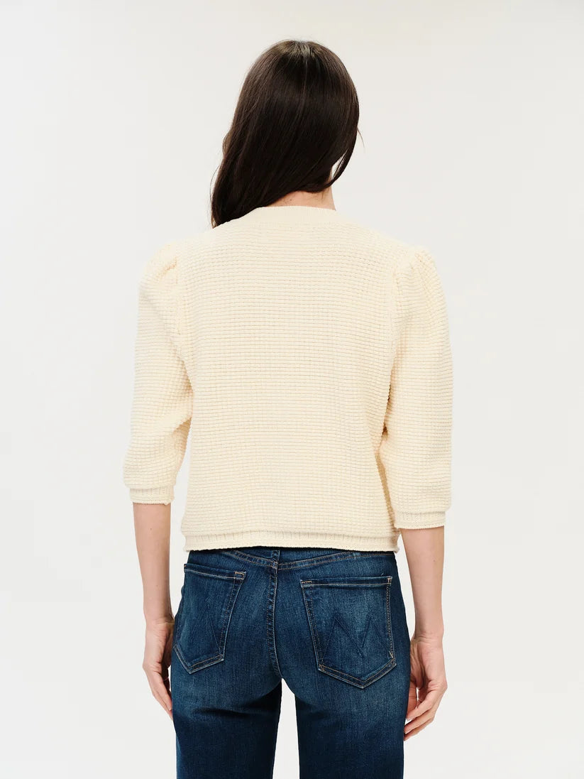 SIX FIFTY Lou Waffle Cardigan Cream
