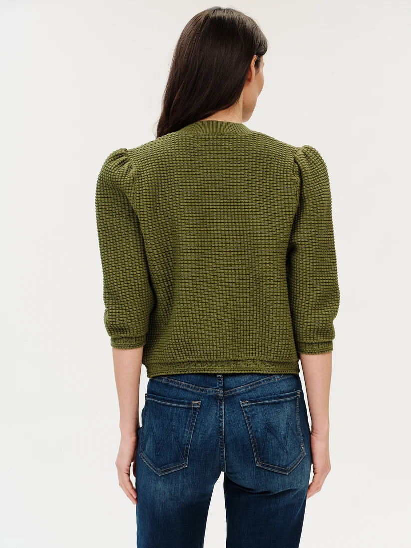 SIX FIFTY Lou Puff Shoulder Waffle Cardigan