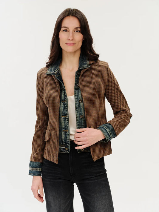 SIX FIFTY Clarissa Jacket Brown Bedford Check