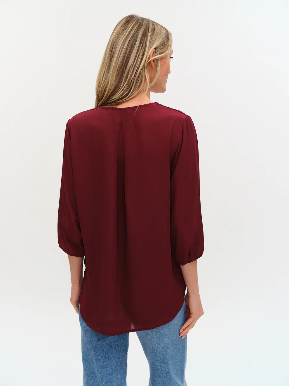 SIX/FIFTY Vanessa Surplus Blouse Burgundy
