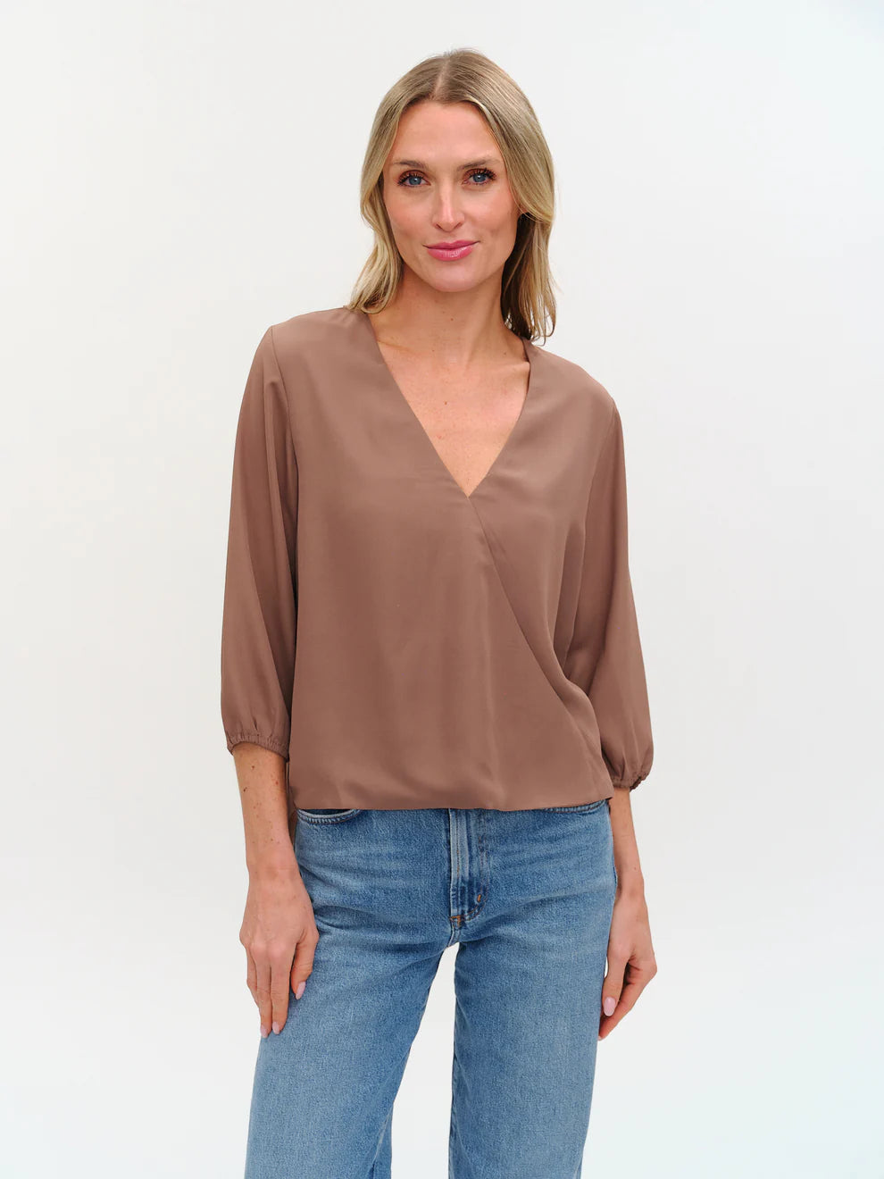 SIX/FIFTY Vanessa Surplus Blouse Ceramic