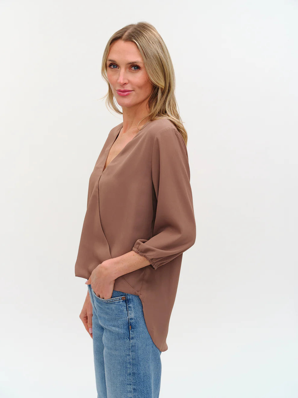 SIX/FIFTY Vanessa Surplus Blouse Ceramic