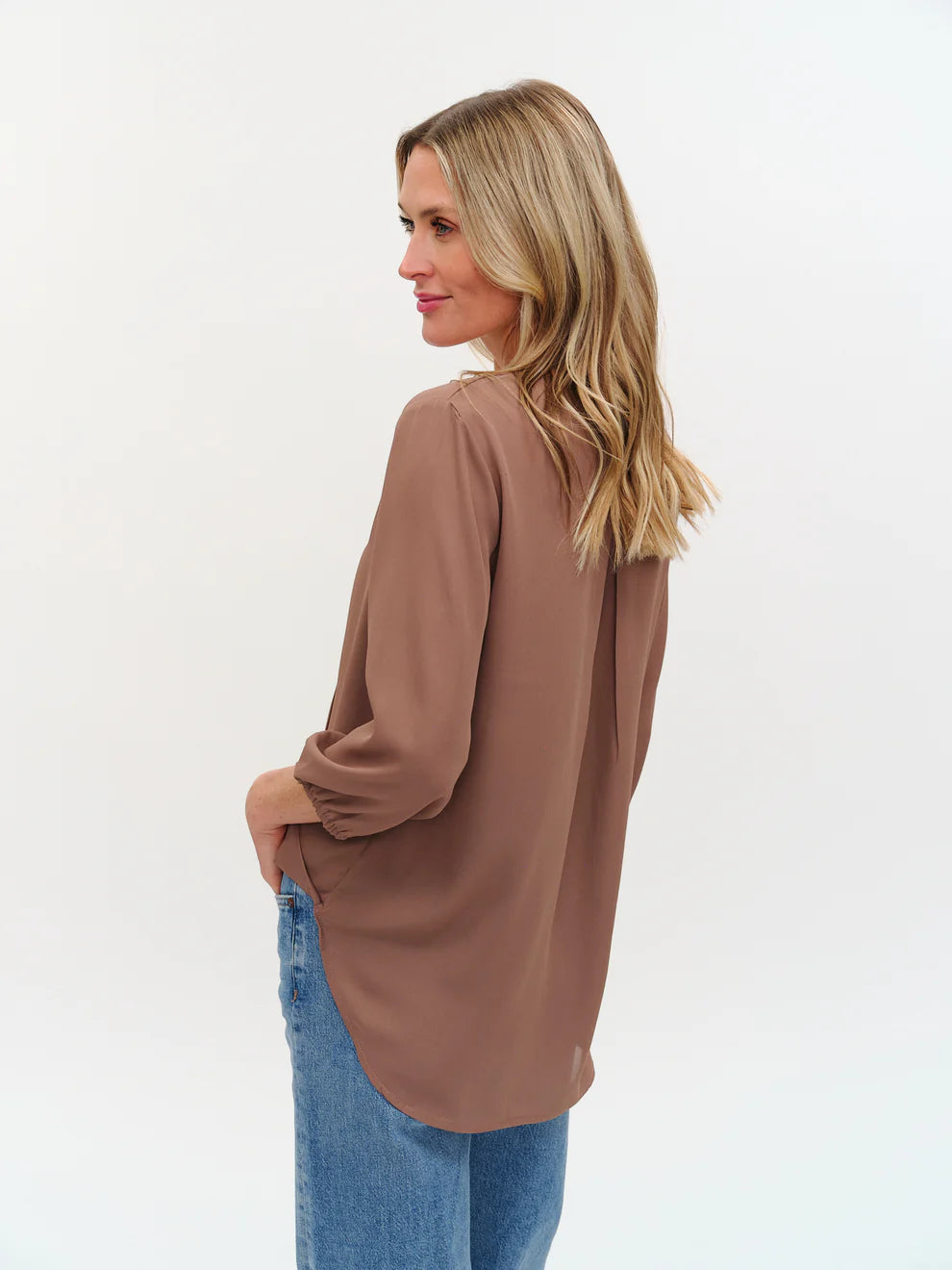 SIX/FIFTY Vanessa Surplus Blouse Ceramic