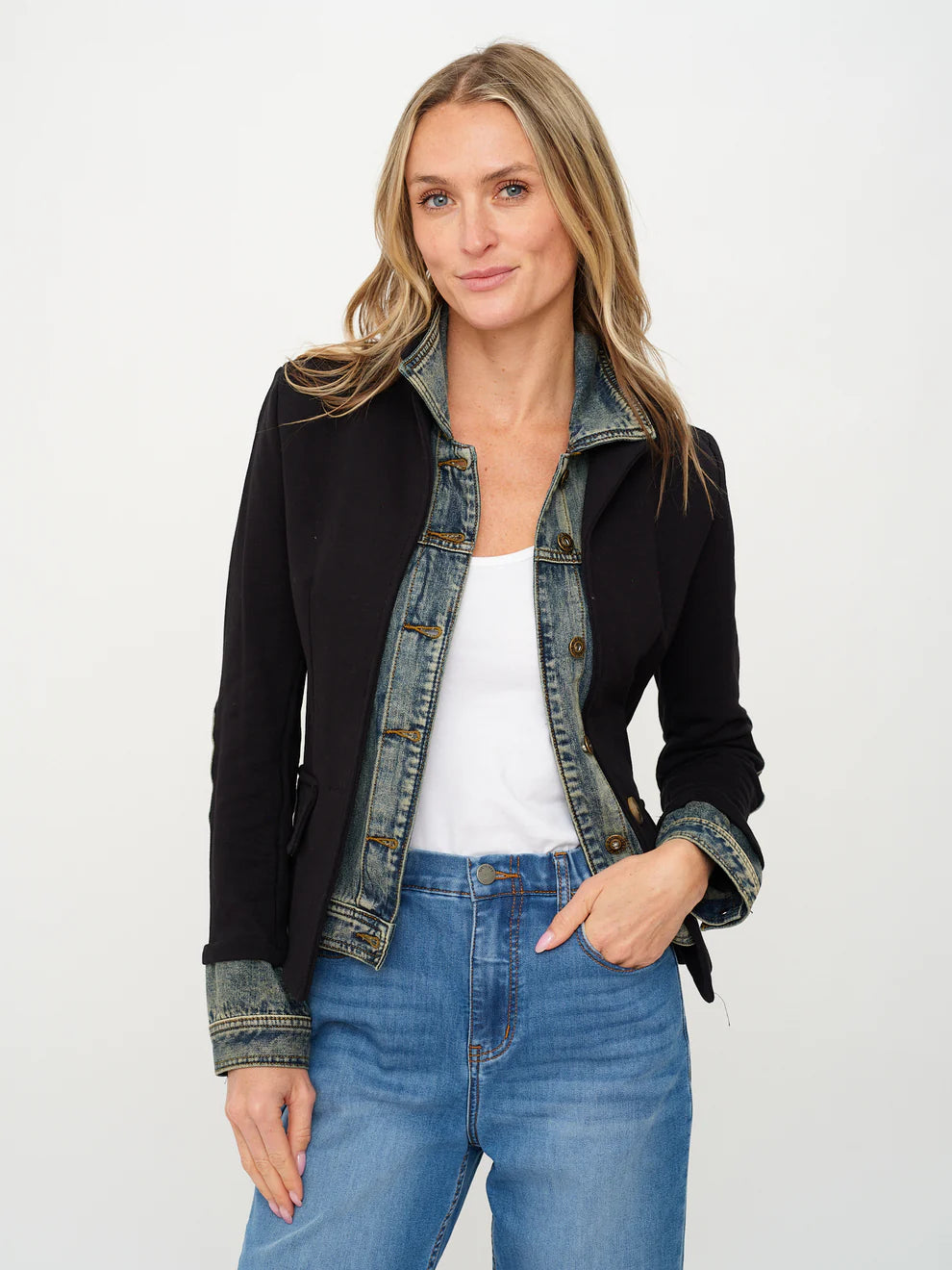 SIX/FIFTY Mixed Media Jacket Black