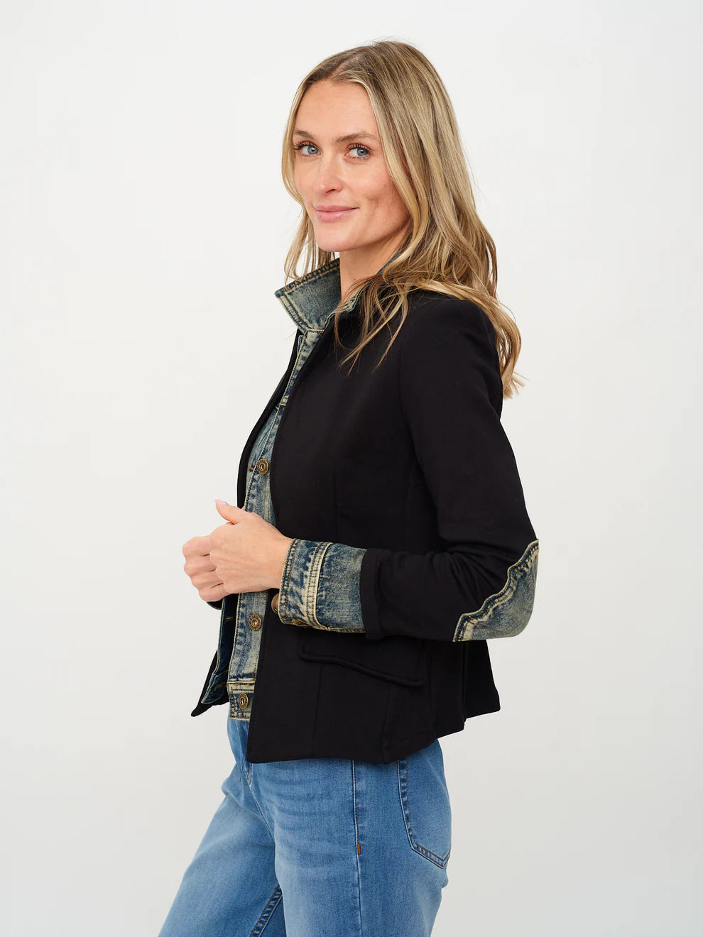 SIX/FIFTY Mixed Media Jacket Black