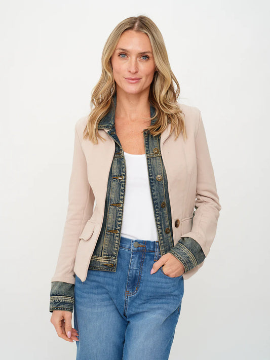 SIX/FIFTY Mixed Media Denim Jacket