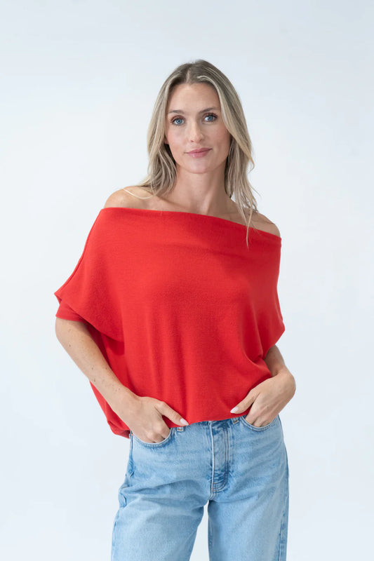 SIX/FIFTY Short Sleeve Anywhere Top Red