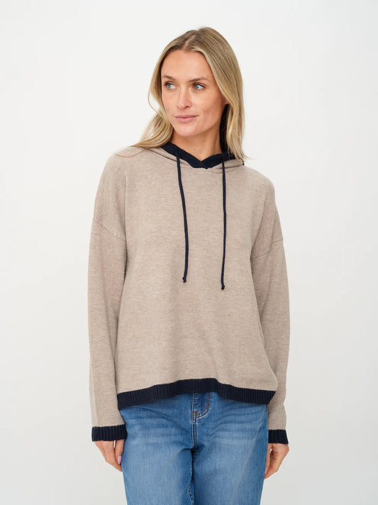 SIX/FIFTY Jessie Colorblock Hoodie Latte