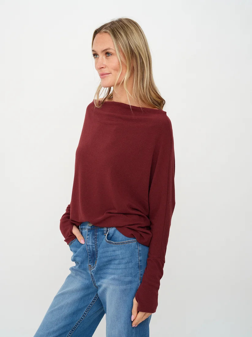 Six Fifty Anywhere Top Burgundy