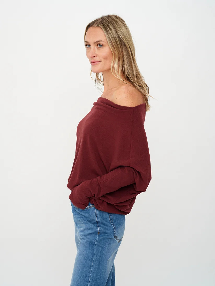Six Fifty Anywhere Top Burgundy